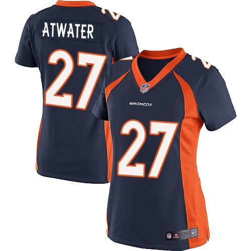 Women's Limited Steve Atwater Nike Jersey Navy Blue Alternate - #27 NFL Denver Broncos